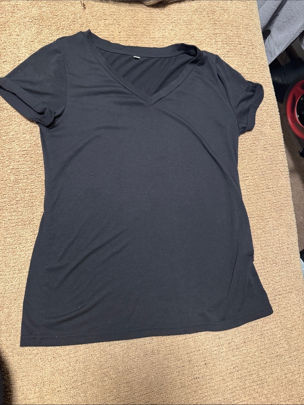 Amazon Black V-Neck Short Sleeve Women's Tee